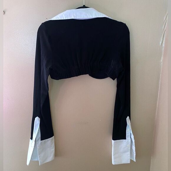 Mirror Palais Underwire Polo 2.0 in black cropped bustier Revolve FWRD M - Picture 7 of 7